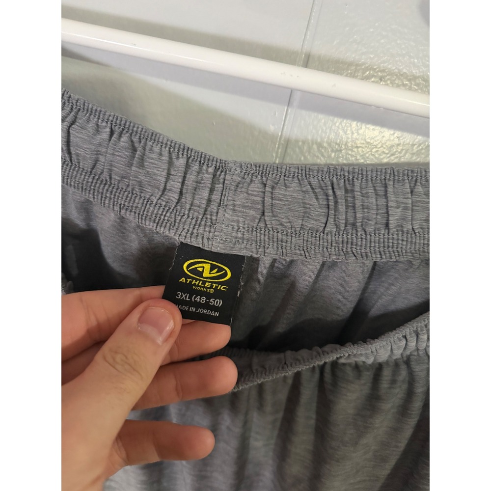 Athletic Works Shorts Mens 3XL Gray DriWorks Heathered Performance Gym 5598 - Picture 6 of 7